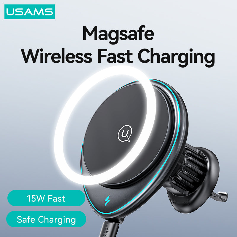USAMS US-CD222 JC Series Car Magnetic Wireless Charger Air Vent Phone Charging Bracket USAMS US-CD222 JC Series Car Magnetic Wireless Charger Air Vent Phone Charging Bracket